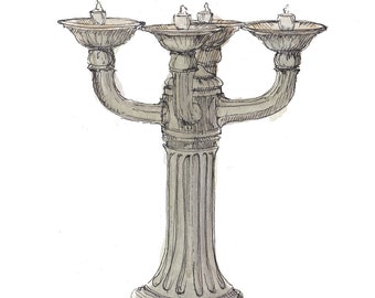 BENSON BUBBLER, Portland, Oregon -  Water Fountain, Public Fountain, Drawing, Watercolor Painting, Sketchbook, Art, Drawn There
