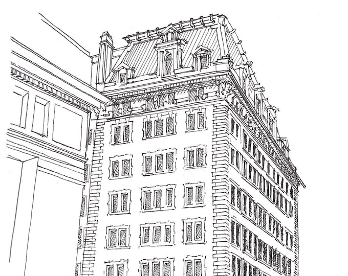 BELVEDERE HOTEL BALTIMORE - Historic, Architecture, Downtown, Drawing, Pen and Ink, Sketchbook, Art, Drawn There