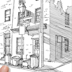 BAR BAR in BALTIMORE Maryland - Fells Point, Tavern, Trashcans, Pen and Ink, Drawing, Sketchbook, Art, Architecture, Drawn There