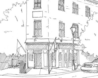 FELLS POINT BALTIMORE - Old House, Architecture, Urbansketcher, Pen and Ink, Sketchbook, Drawing, Art, Drawn There