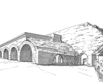 FORT PICKENS - Pensacola, Florida, Drawing, Pen and Ink, Architecture, Arch, Military Fort, Civil War, History, Sketchbook, Art, Drawn There