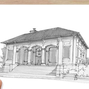 HISTORIC POST OFFICE McKinney, Texas - Architecture, Plein Air, Pen and Ink, Urbansketcher, Sketchbook, Art, Drawn There