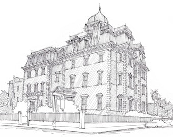 WENTWORTH MANSION - Charleston, South Carolina, Historic Architecture, Pen and Ink, Drawing, Sketchbook, Art, Print, Drawn There
