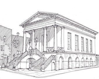 CHARLESTON CITY MARKET - South Carolina, Historic, Architecture, Open Air, Drawing, Pen and Ink, Sketchbook, Art, Plein Air, Drawn There