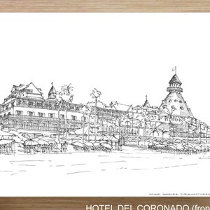 HOTEL DEL CORONADO -  San Diego, Coronado Island, Resort, Architecture, Drawing, Pen and Ink, Painting, Sketchbook, Art, Drawn There