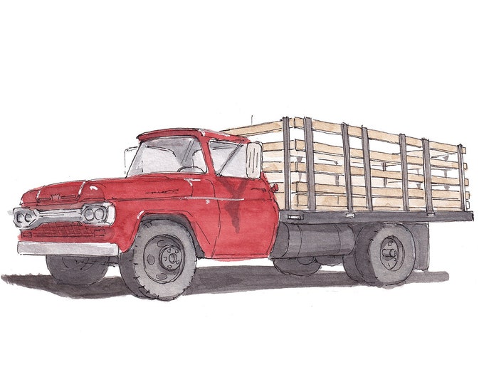 WINSLOW ARIZONA - The Eagles, Standin On A Corner, Route 66, Flatbed Ford, Watercolor, Drawing, Painting, Sketchbook, Art, Drawn There