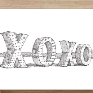 BLACK ROCK CITY - xoxo giant letters, Sculpture, Playa, Word Art, Drawing, Pen and Ink, Sketchbook. Drawn There