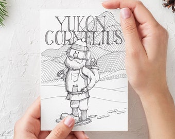 YUKON CORNELIUS Holiday Cards - (Qty 3) 5x7 folded greeting cards, blank inside, Drawing, Pen & Ink, Sketch, Christmas, Rudolph, Drawn There