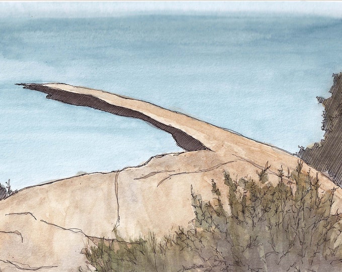 POTATO CHIP ROCK - Hiking, San Diego, Mount Woodson, Drawing, Watercolor Painting, Landscape, Plein Air, Sketchbook, Art, Print, Drawn There