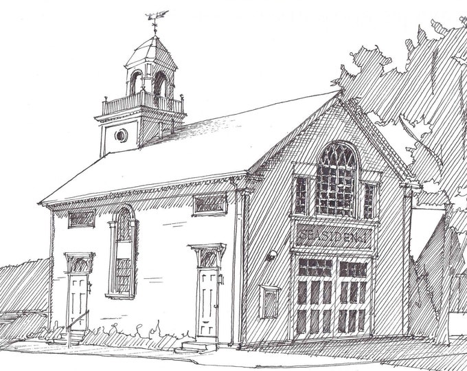 Pen and Ink Alexandria Virginia Art Print CHRIST CHURCH Architecture