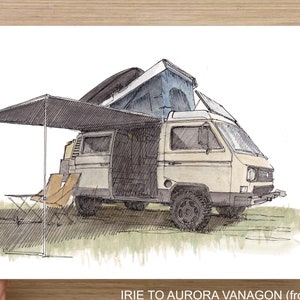 WESTY CAMPER VAN - Camper, Vanlife, Van, Drawing, Pen and Ink, Watercolor, Painting, Art, Sketchbook, Drawn There