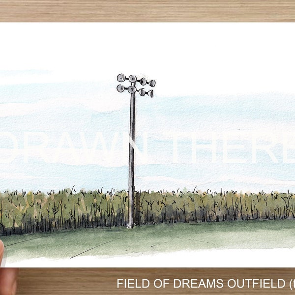 FIELD of DREAMS OUTFIELD - Baseball Field, Iowa, Shoeless Joe, Cornfield, Drawing, Watercolor Painting, Sketchbook, Art, Artist, Drawn There