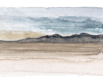 BLACK ROCK DESERT - Nevada, Playa, Mountains, Sky, Clouds, Plein Air Landscape Watercolor Painting, Sketchbook, Art, Drawn There