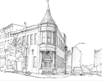 FELLS POINT BALTIMORE - Old House, Architecture, Wolfe and Fell, Urbansketcher, Pen and Ink, Sketchbook, Drawing, Art, Drawn There