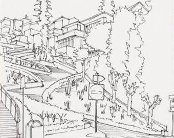 LOMBARD STREET San Francisco - Switchback, Steep, Drawing, Pen and Ink, Sketchbook, Art, Drawn There