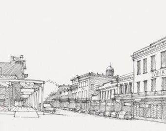 OLD SACRAMENTO STREET - California, Historic Architecture, Wild West, Drawing, Pen and Ink, Sketchbook, Art, Drawn There