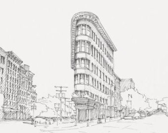 Flatiron Drawing Etsy