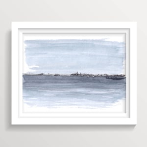 SAN FRANCISCO SKYLINE - Sausalito, California, Bay, Sailing, Watercolor Painting, Drawing, Plein Air Sketchbook, Urbansketcher, Drawn There