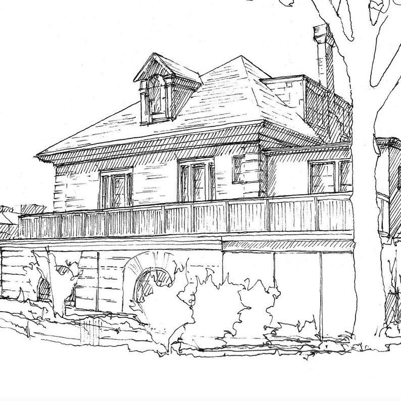 FAIRMOUNT BOATHOUSE Rowing, Philadelphia, Schuylkill River, Boathouse Row, Drawing, Pen and Ink, Art Print, Sketchbook, Drawn There image 2