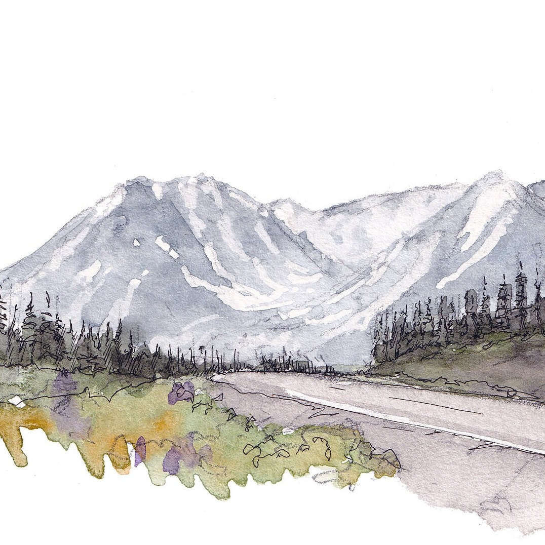 FLATHEAD RIVER MONTANA - Glacier National Park, Fly Fishing, Ink &  Watercolor Landscape Plein Air Painting, Drawing, Art, Drawn There