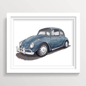 VINTAGE CLASSIC CAR - Engine, Buggy, Plein Air Pen and Ink Drawing, Vehicle Art Print, Drawn There