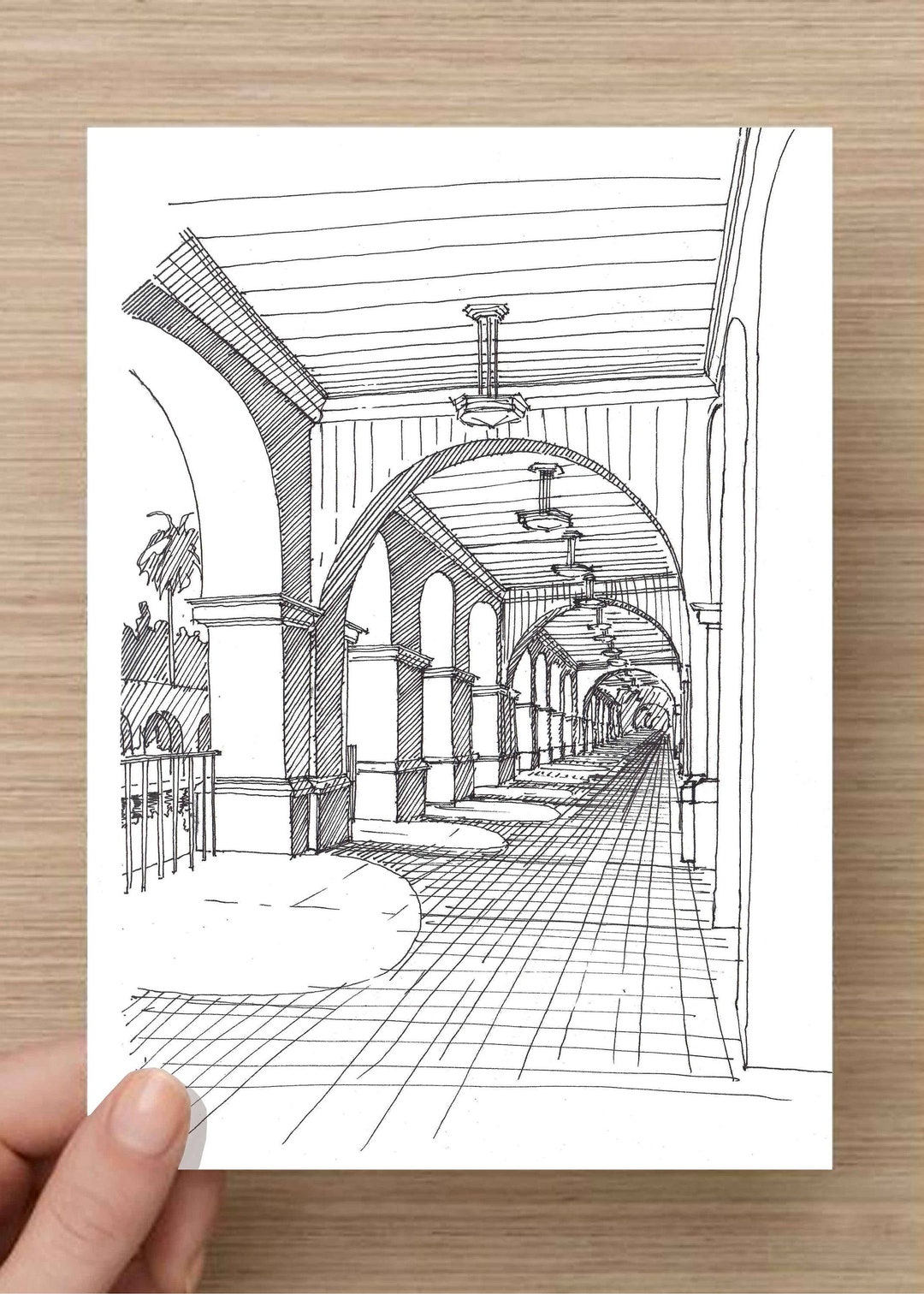BALBOA PARK COLONNADE - San Diego, Architecture, Arch, Walkway, Pen and ...