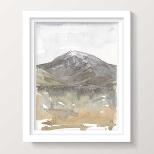 BEN NEVIS MOUNTAIN - Schottland, Uk, Vereinigtes Königreich, Natur wandern, Tusche und AquarellMalerei, Kunstdruck, Gezeichnet Dort