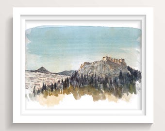 Acropolis of Athens, Greece | Digital Download | Plein Air Landscape