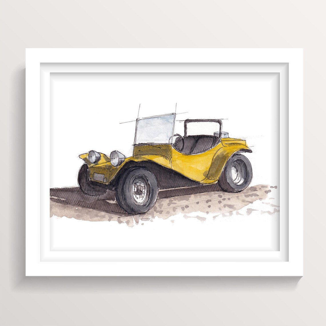 CLASSIC DUNE BUGGY Watercolor Print – Retro Beach Buggy Art, Off-road ...