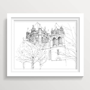 BOSTON TRINITY CHURCH - Massachusetts, Cathedral, Pen and Ink, Line Drawing, Architecture, Art Print, Drawn There