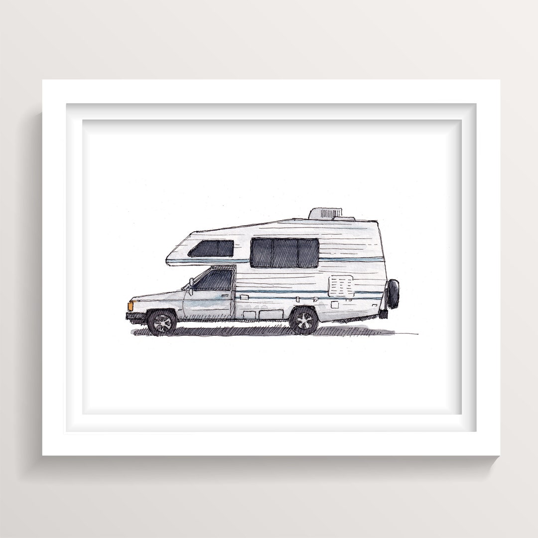 TINY TOYOTA RV - Recreational Vehicle, Vanlife, Camping Roadtrip, Ink ...