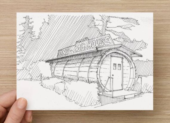 One Log House Route 101 Redwood National Forest Tiny Etsy