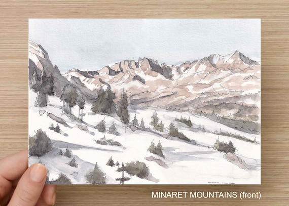 MINARET MOUNTAIN RANGE - Sierra Nevada, California, Snow, Winter