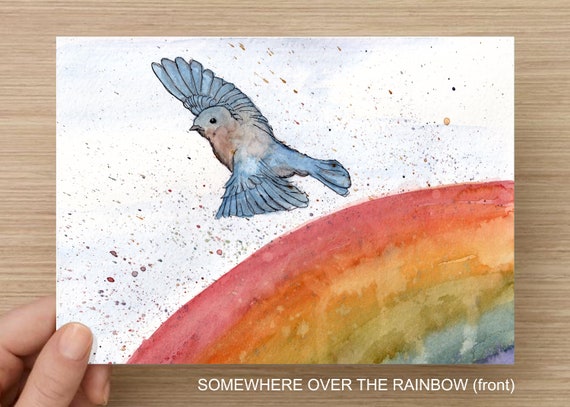 虹の彼方に青い鳥が飛ぶ - 歌詞、絵、オズの魔法使い、鳥、飛行