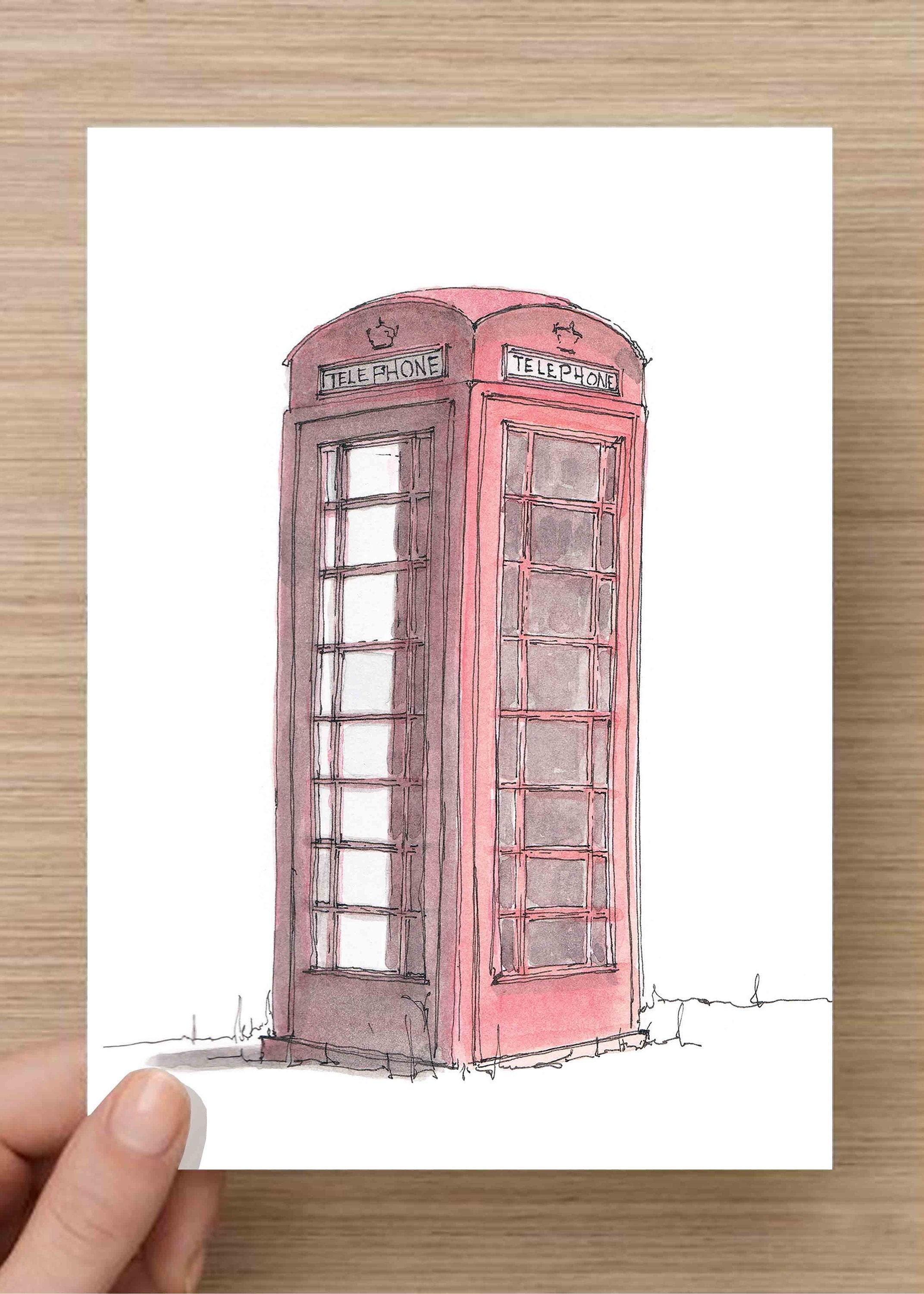 How to Draw a London Telephone Booth - YouTube