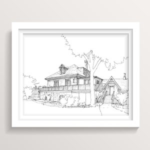 FAIRMOUNT BOATHOUSE Rowing, Philadelphia, Schuylkill River, Boathouse Row, Drawing, Pen and Ink, Art Print, Sketchbook, Drawn There image 1