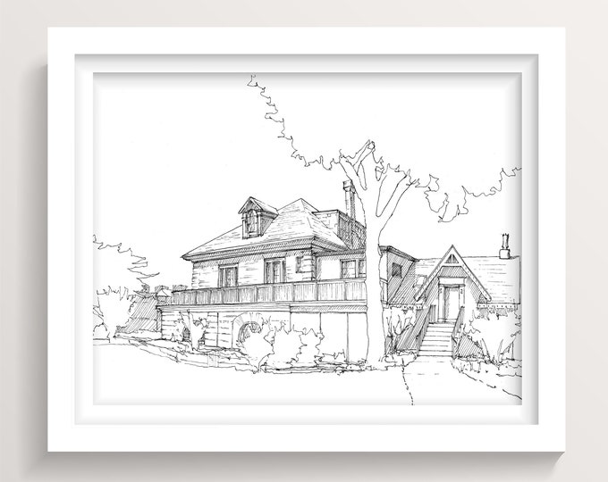 FAIRMOUNT BOATHOUSE - Rowing, Philadelphia, Schuylkill River, Boathouse Row, Drawing, Pen and Ink, Art Print, Sketchbook, Drawn There