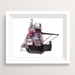 IRA WOLF CAMPERVAN - Ruby, Westy, Vanlife, Van, Ink and Watercolor Plein Air Painting Art, Drawn There