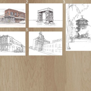 BALTIMORE, MARYLAND, Canton Neighborhood - Ink and Watercolor, Art Prints, Drawing, Mamas On The Half Shell, Patterson Park, Natty Boh Tower