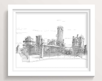 GAS WORKS PARK - Abandoned Industrial Wasteland, Urbansketchers, Seattle, Washington, Drawing, Pen and Ink, Sketchbook, Art, Drawn There