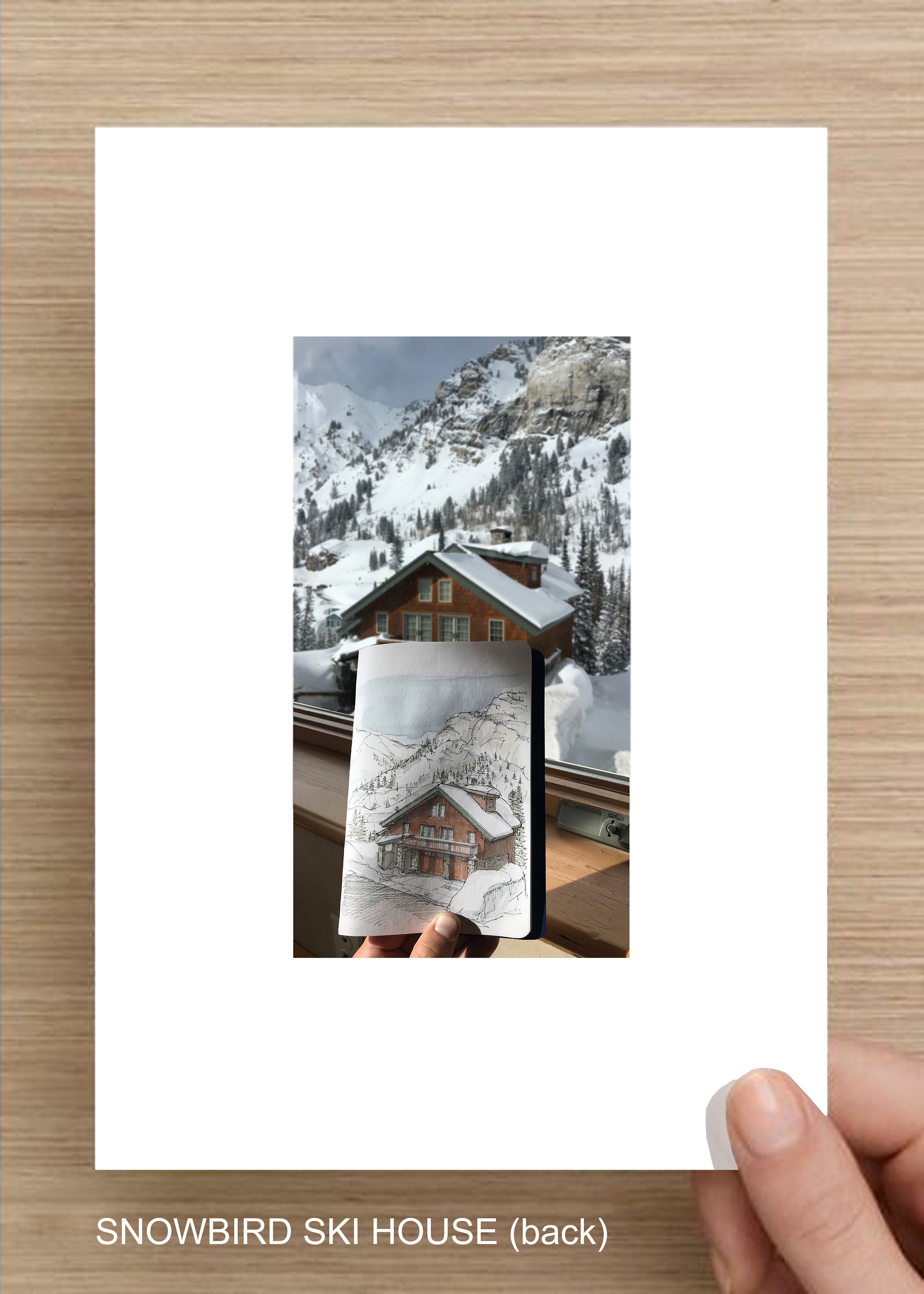 Snowbird Ski House Alta Salt Lake City Utah Ink And Watercolor Drawing Painting Sketchbook Art Print Architecture Drawn There
