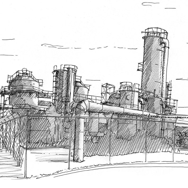 GAS WORKS PARK Abandoned Industrial Wasteland, Urbansketchers, Seattle, Washington, Drawing, Pen and Ink, Sketchbook, Art, Drawn There image 2