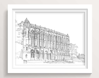 UNIVERSITY of WASHINGTON LIBRARY - Campus, Gothic Architecture, Seattle, Drawing, Pen and Ink, Sketchbook, Art, Urbansketchers, Drawn There