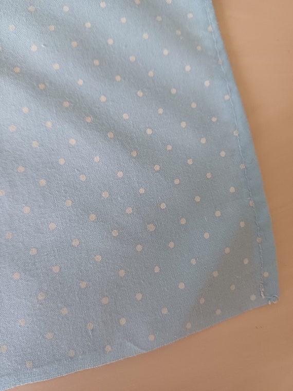 Baby blue & white polka dot headscarf  | spotty b… - image 4