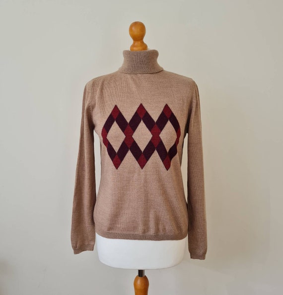 Merino Wool Polo Neck Jumper by Viyella 
