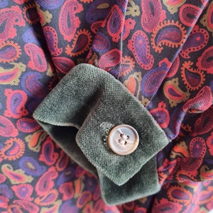 Vintage 1980s paisley design blouse Miss O by Oscar de la Renta shoulder pads image 7