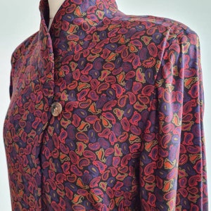 Vintage 1980s paisley design blouse Miss O by Oscar de la Renta shoulder pads image 4