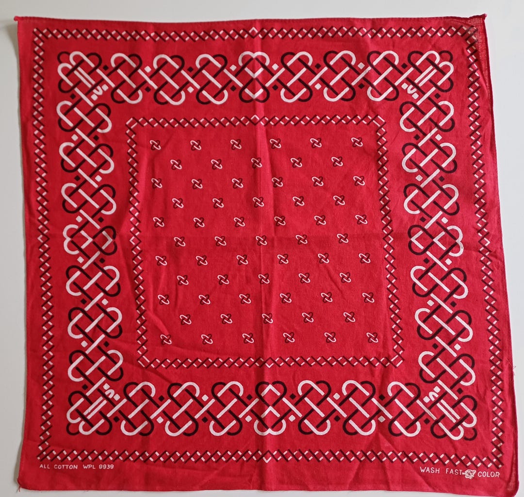 Red - Handmade Cotton Bandana 39