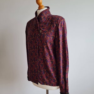 Vintage 1980s paisley design blouse Miss O by Oscar de la Renta shoulder pads image 5