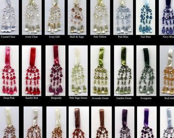 50% OFF!  10 (Set of Ten) Beaded Tassels for Accent, Decor, Gift Wrap, Craft Decorating | Each Tassel is 4" Long w/ Satin Ribbon Loop Top